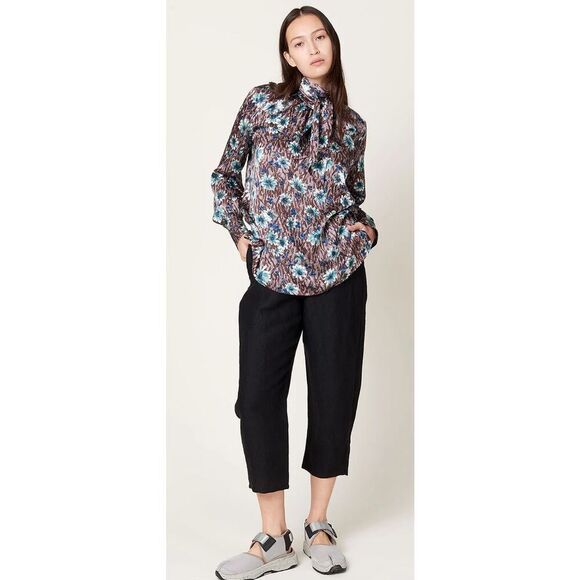 Rachel Comey Tie Rite Blouse in Brown Daisy NWT Size Medium - Picture 1 of 9